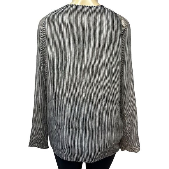 Shamask Silk Long Sleeve striped lined tunic Blouse size 10 - Picture 7 of 11